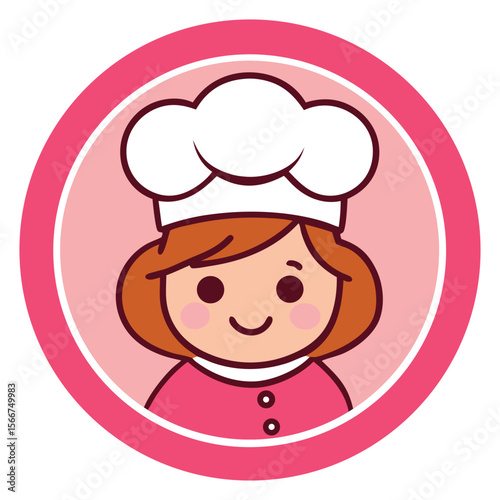 Mom kitchen logo vector illustration. Chef mascot logo.