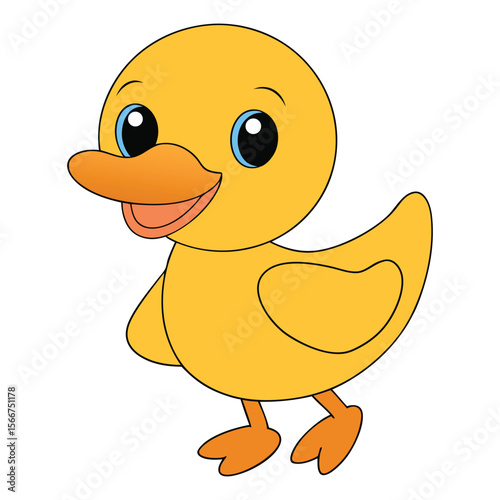 Cute baby duck cartoon vector illustration