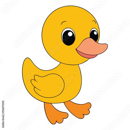 Cute baby duck cartoon vector illustration