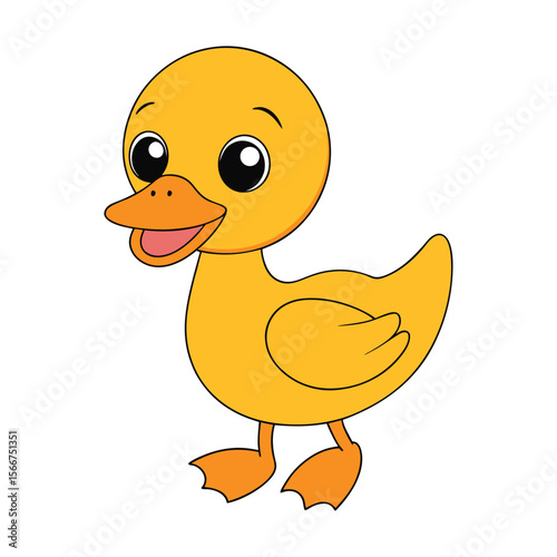 Cute baby duck cartoon vector illustration