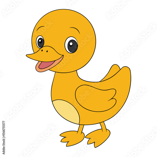 Cute baby duck cartoon vector illustration