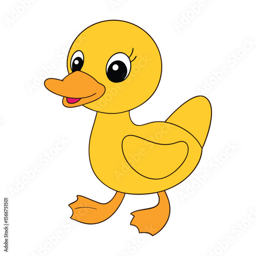 Cute baby duck cartoon vector illustration