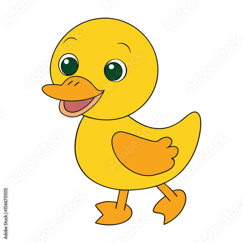 Cute baby duck cartoon vector illustration