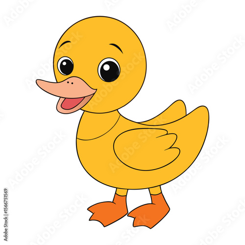 Cute baby duck cartoon vector illustration