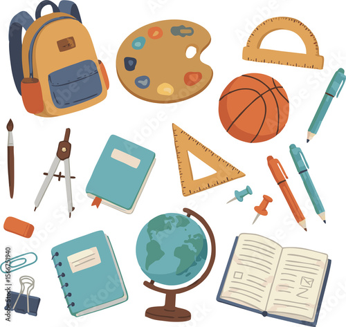 Back to School Icon Set Illustration in Doodle Style