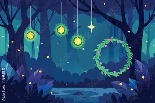 night landscape with moon