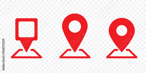 Location icon set, Map pin place marker. location pointer icon symbol in flat style. Flat icon set of location and map pins .  