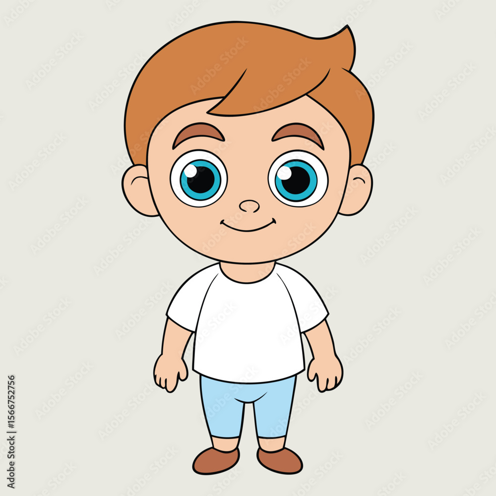 Fototapeta premium Cute boy cartoon avatar vector illustration