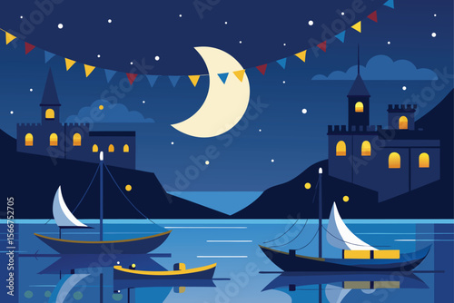 sailing ship in the night