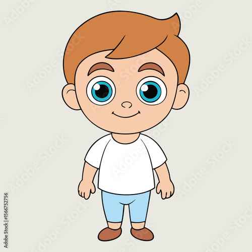 Cute boy cartoon avatar vector illustration