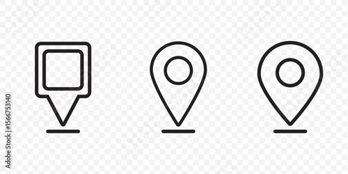 Location icon set, Map pin place marker. location pointer icon symbol in flat style. Flat icon set of location and map pins .  