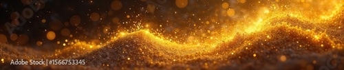 Mystical Golden Swirls Celestial Dust and Ethereal Light Radiate Ancient Power