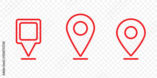 Location icon set, Map pin place marker. location pointer icon symbol in flat style. Flat icon set of location and map pins .  