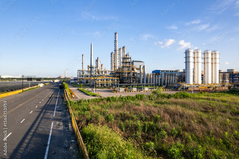 Fototapeta premium aerial view of oil refinery