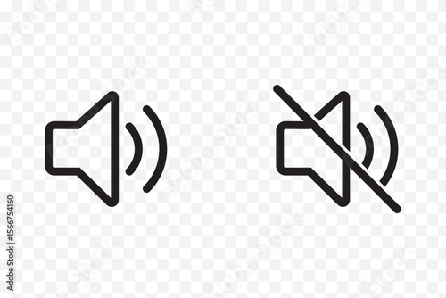  Speaker icon set. Versatile Sound System Icons . Sound off and sound on vector icons. Sound speaker icon in black . 