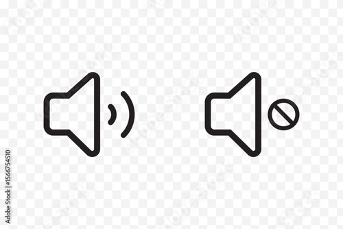  Speaker icon set. Versatile Sound System Icons . Sound off and sound on vector icons. Sound speaker icon in black . 