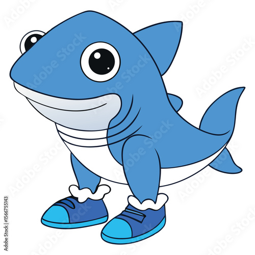 Funny Smiling Shark Wearing Shoes