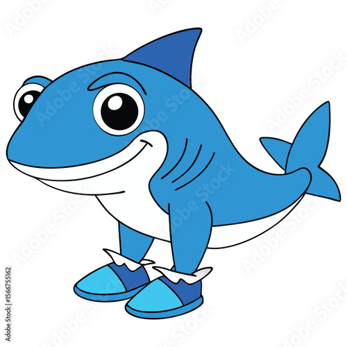 Funny Smiling Shark Wearing Shoes