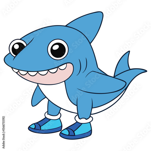 Funny Smiling Shark Wearing Shoes