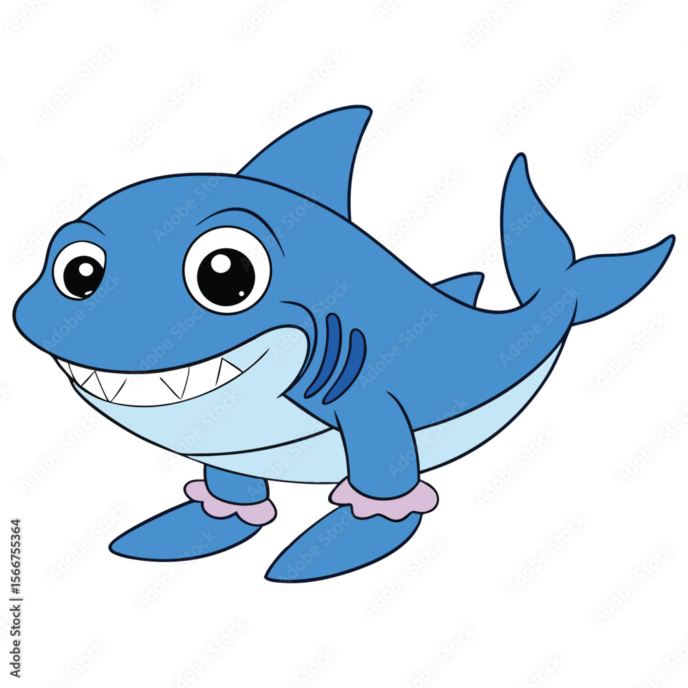 Fototapeta premium Funny Smiling Shark Wearing Shoes