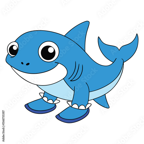 Funny Smiling Shark Wearing Shoes