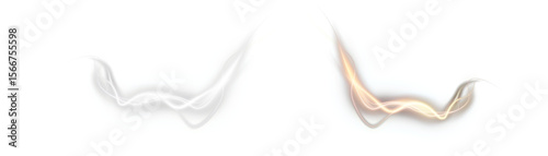Delicate abstract wavy lines with silver and golden glow, creating a feeling of lightness and movement. Vector element for web graphics, design and modern presentations.