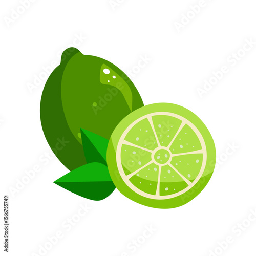 Lime isolated on white background.