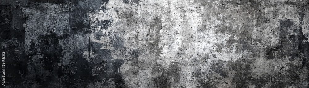 Fototapeta premium Black and white wall, study in monochromatic paint, texture, abstract art