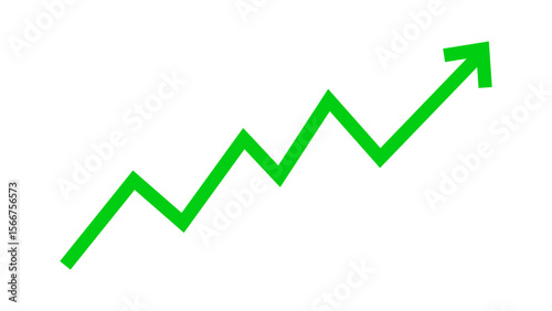 Green arrow graph business growth up trend concept, Economic growth, Stock market profit, Financial growth sign. Vector illustration.