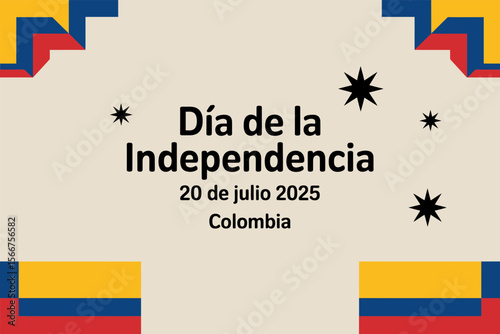 Colombian Independence Day banner, dia de la independencia, 20 de julio 2025, patriotic celebration, national holiday, festive design
