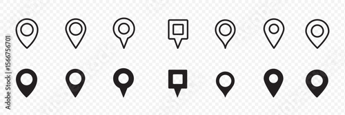 Set of location pin icons. location pin place marker. Location icon. Map marker pointer icon set. Location pin icon – map marker symbol .  