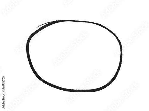 Hand drawn black circle. Marker circle draw, pen circle draw, pencil circle draw. Hand drawn marking circle. Vector illustration.