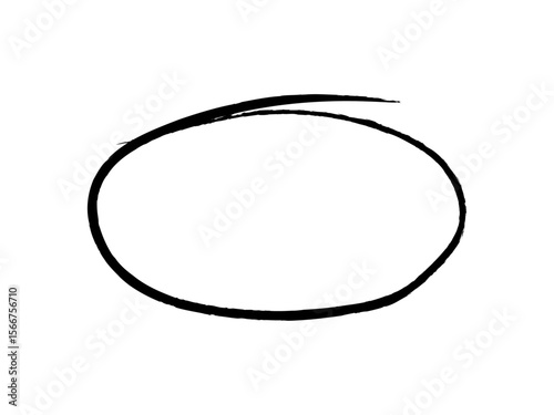 Hand drawn black circle. Marker circle draw, pen circle draw, pencil circle draw. Hand drawn marking circle. Vector illustration.