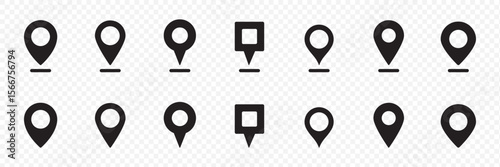 Location pin icon. Map pin place marker. Map marker pointer icon. GPS location symbol. transparent background .  