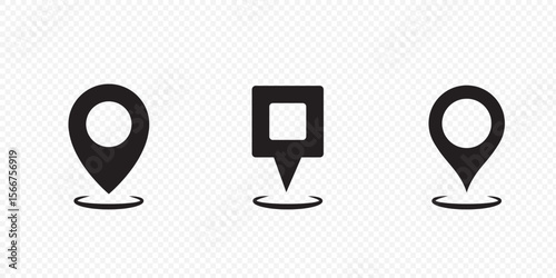 Location pin icon. Map pin place marker. Map marker pointer icon. GPS location symbol. transparent background .  