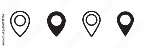Location pin icon. Map pin place marker. Map marker pointer icon. GPS location symbol. Location and destination map pin icon sign . 