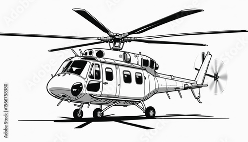 helicopter in action