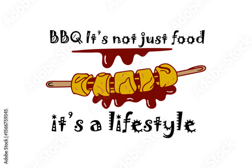 barbecue grill silhouette Funny Bbq Grill Vector Graphic With Slogan BBq is not just food its life style. icon logo typography Design.