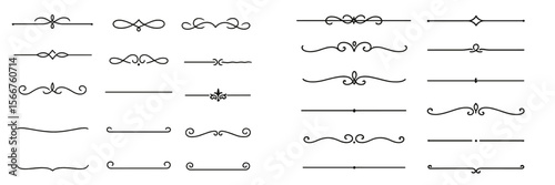 Decorative line elements ideal for print and digital designs showcasing various styles and forms