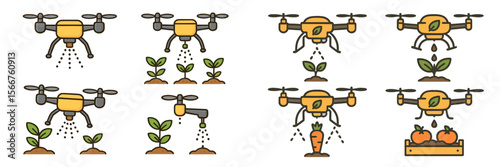 Innovative drone technology used for sustainable agriculture and effective crop management practices in modern farming environments