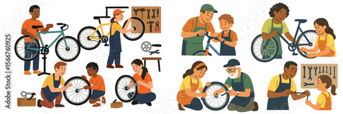 Bicycle repair workshop brings together enthusiasts of all ages to learn bike maintenance and tools