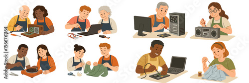 Community workshop fosters skills in technology, crafting, and repair among diverse participants