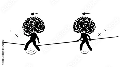 Brain balance mental health concept idea mind control awareness focus concentration memory intellect 100