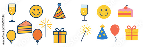 Colorful celebration elements for a joyful party atmosphere and festive gatherings