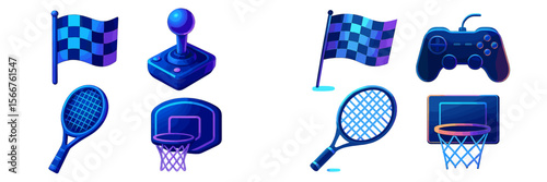 Digital illustrations showcase various sports and gaming icons, highlighting the diversity of competitive activities