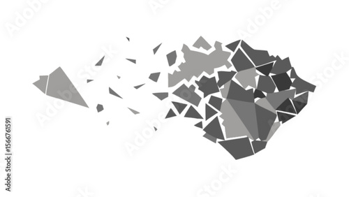 Abstract geometric shattered explosion effect vector design for background and wallpaper concept use case