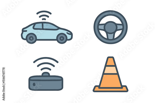 Wireless technology in automotive industry showcasing smart features and safety elements
