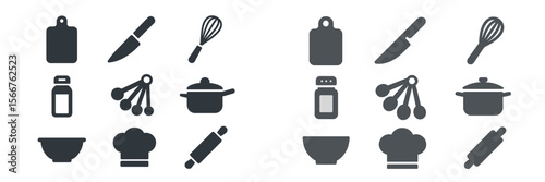 Culinary tools and equipment arranged for food preparation in a modern kitchen environment