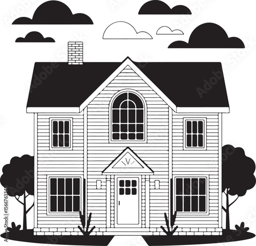 "Modern House Silhouette Design"

"Simple Home Vector Icon"

"Cozy Cottage House Clipart"

"Traditional House Outline Art"

"Minimalist House Shape Vector"

