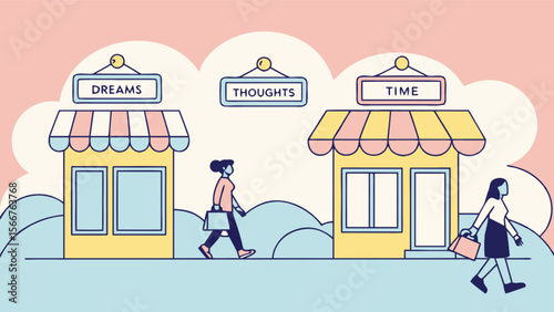 Exploring dreams thoughts and time management concept for personal growth and mindful living journey of life